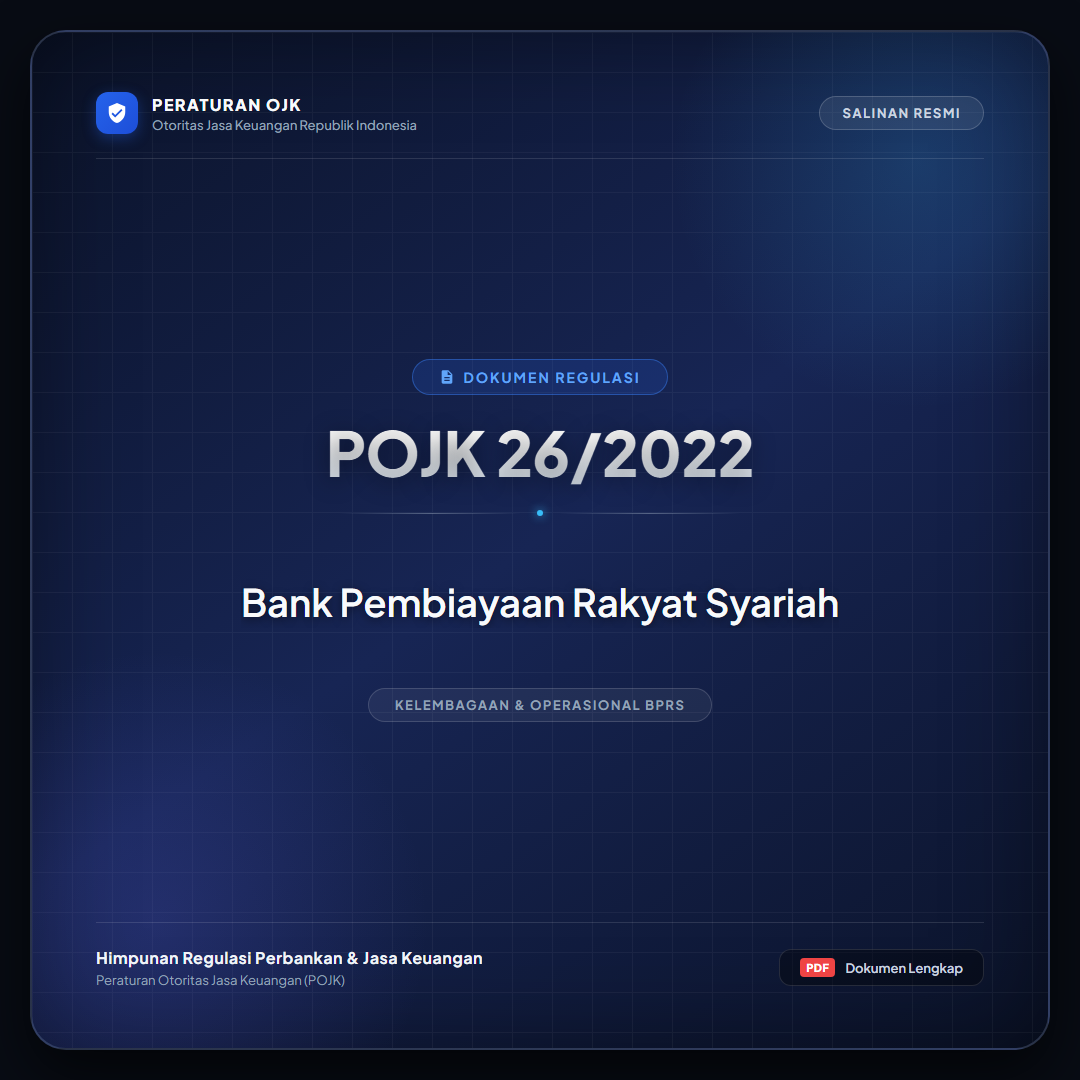 POJK 26-2022 - Bank Pembiayaan Rakyat Syariah